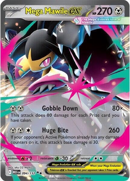 Pokemon Mega Mawile ex 094/132 holographic card for collection and display