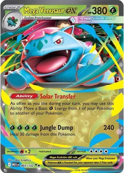 Pokemon Mega Venusaur ex card front, holographic foil, ideal for display and collection