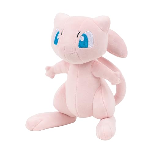 Pokémon Mew plush eight-inch side view, ideal for desk display and collection