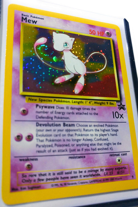 Pokemon Mew Promo 8 card back, authentic promo detail for collectors.