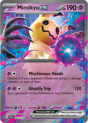 Pokémon Mimikyu ex foil single card ideal for collection and decks