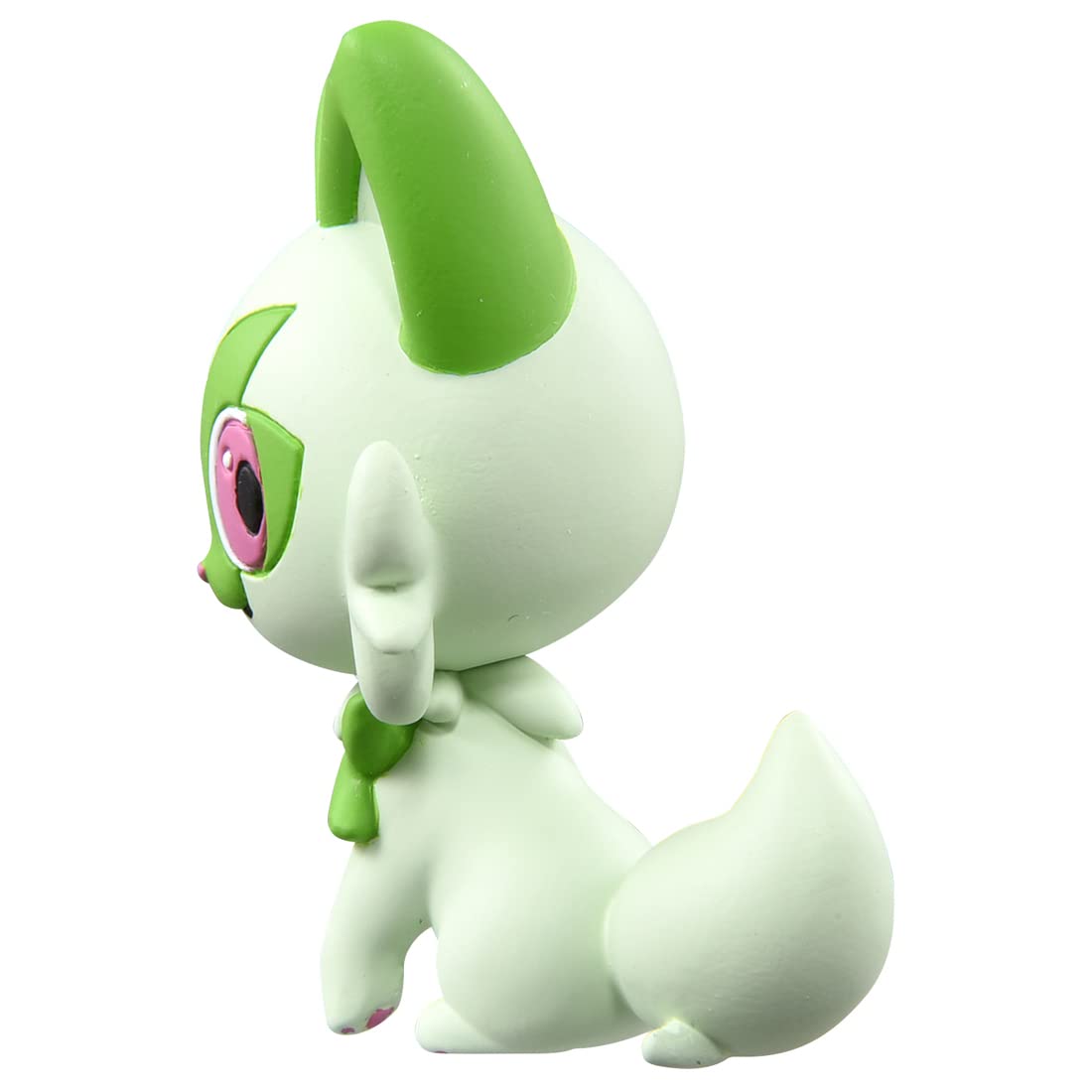 Pokemon Moncolle MS03 Sprigatito detailed texture captures fur patterns for realistic shelf presence.