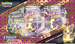 Pokemon Morpeko V-Union promo cards showcasing four etched pieces for deck assembly.