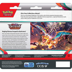 Pokemon Obsidian Flames three-pack blister ready for fast opening and collecting.