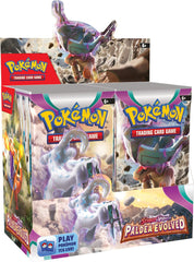 Pokemon Paldea Evolved booster box front display, ideal for starting a Paldea collection.