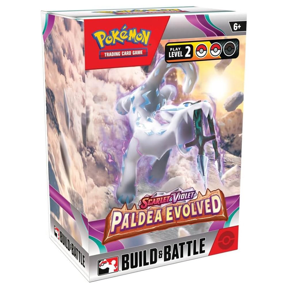 Pokemon Paldea Evolved Build and Battle Box with foil promo card for quick battles.