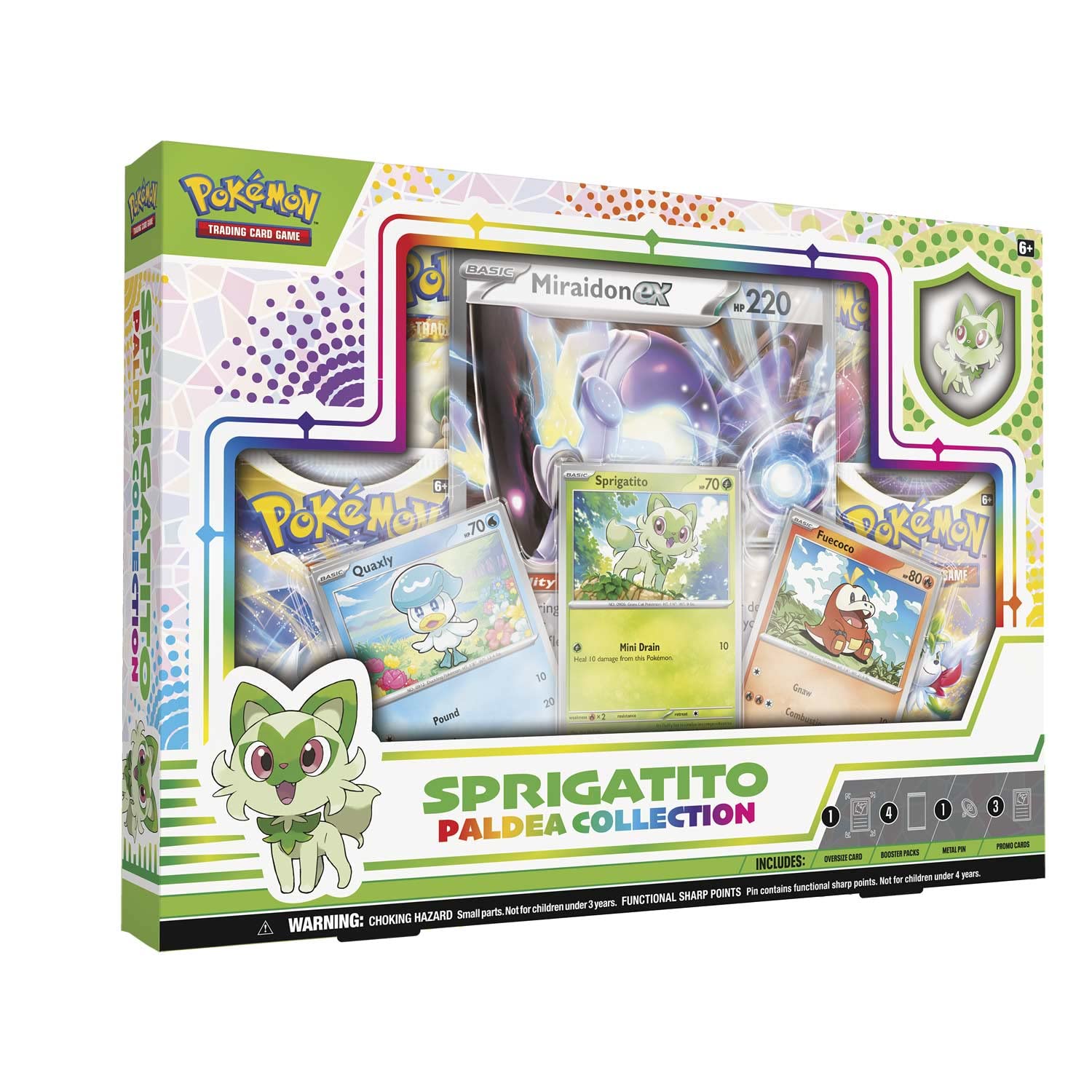 Pokémon Paldea Sprigatito foil promo card for collection and battles.