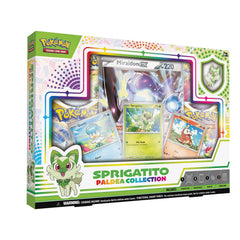 Pokémon Paldea Sprigatito foil promo card for collection and battles.