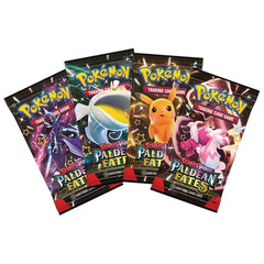 Pokémon Paldean Fates sealed booster pack lot for collectors seeking new cards.