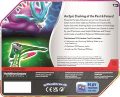 Pokémon Paradox Clash Tin with Iron Leaves ex promo, a striking addition to any collection
