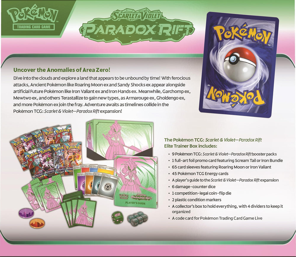 Pokémon Paradox Rift ETB dice and markers for clear in-game tracking