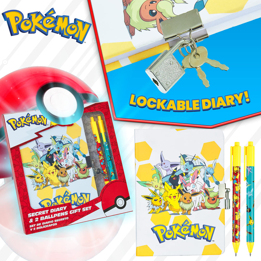 Pokémon pens set in blue and multicolor ink to brighten homework and notes.