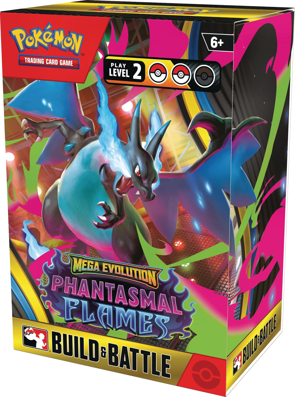 Pokemon Phantasmal Flames Mega Evolution Build and Battle Box deck ready for play and collection.