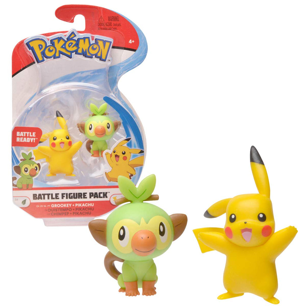 Pokemon Pikachu 2-inch battle figure in dynamic pose for play.