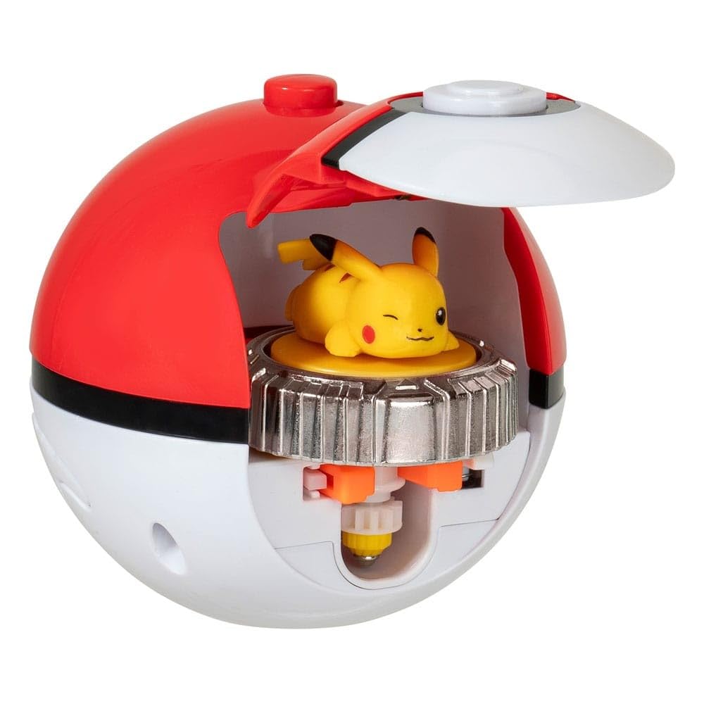 Pokémon Pikachu Battle Spinning Top and Poké Ball Launcher for exciting in-arena duels