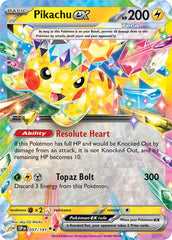 Pokémon Pikachu ex Surging Sparks Tera Double Rare foil card for display and collection