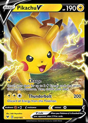 Pokémon Pikachu V 043/185 ultra-rare card for collectors and display purposes.