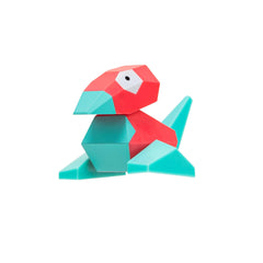 Pokémon PKW3004 Porygon side view highlights poseability for dynamic display.