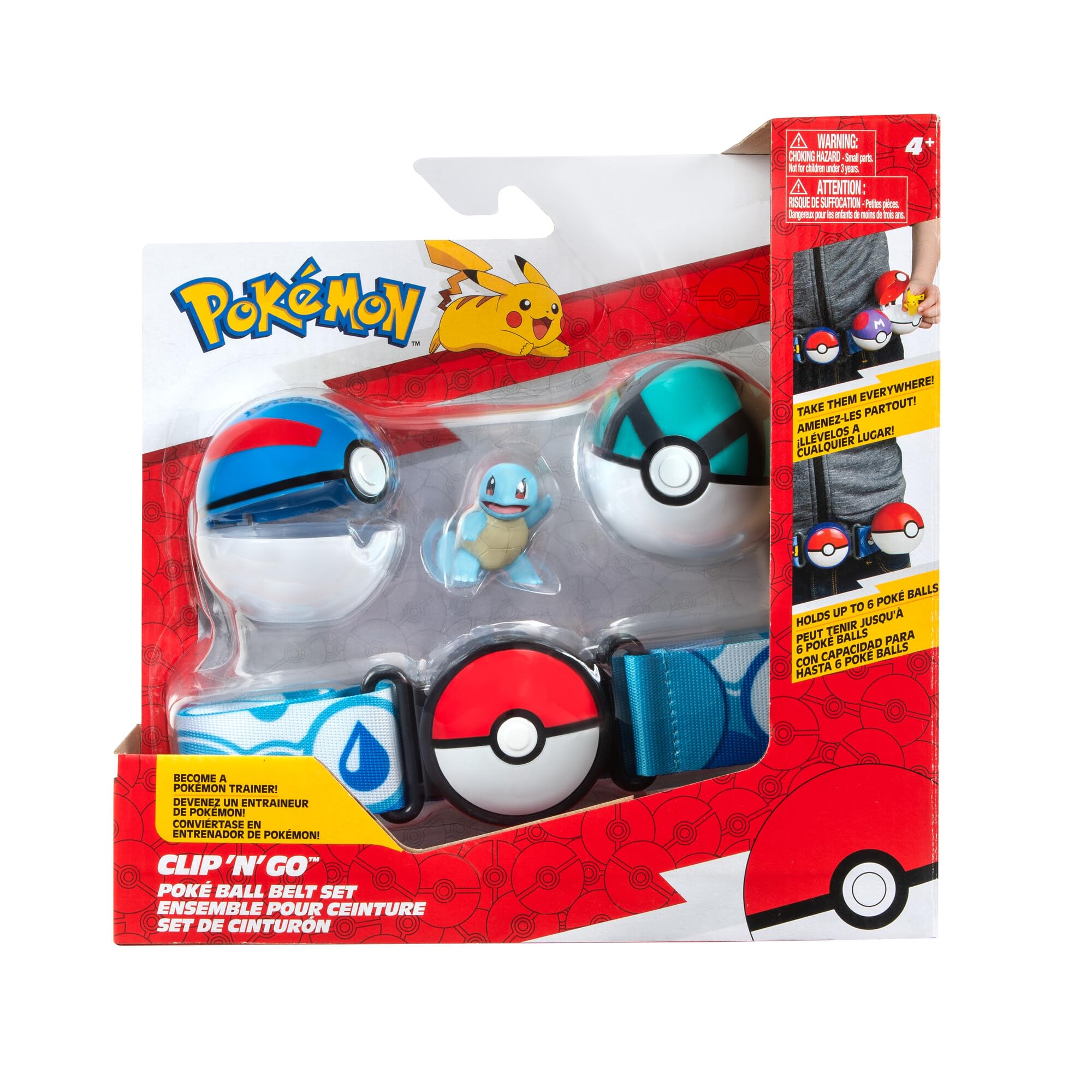 Pokemon PKW3161 Clip N Go Belt Set display for portable play and collection.