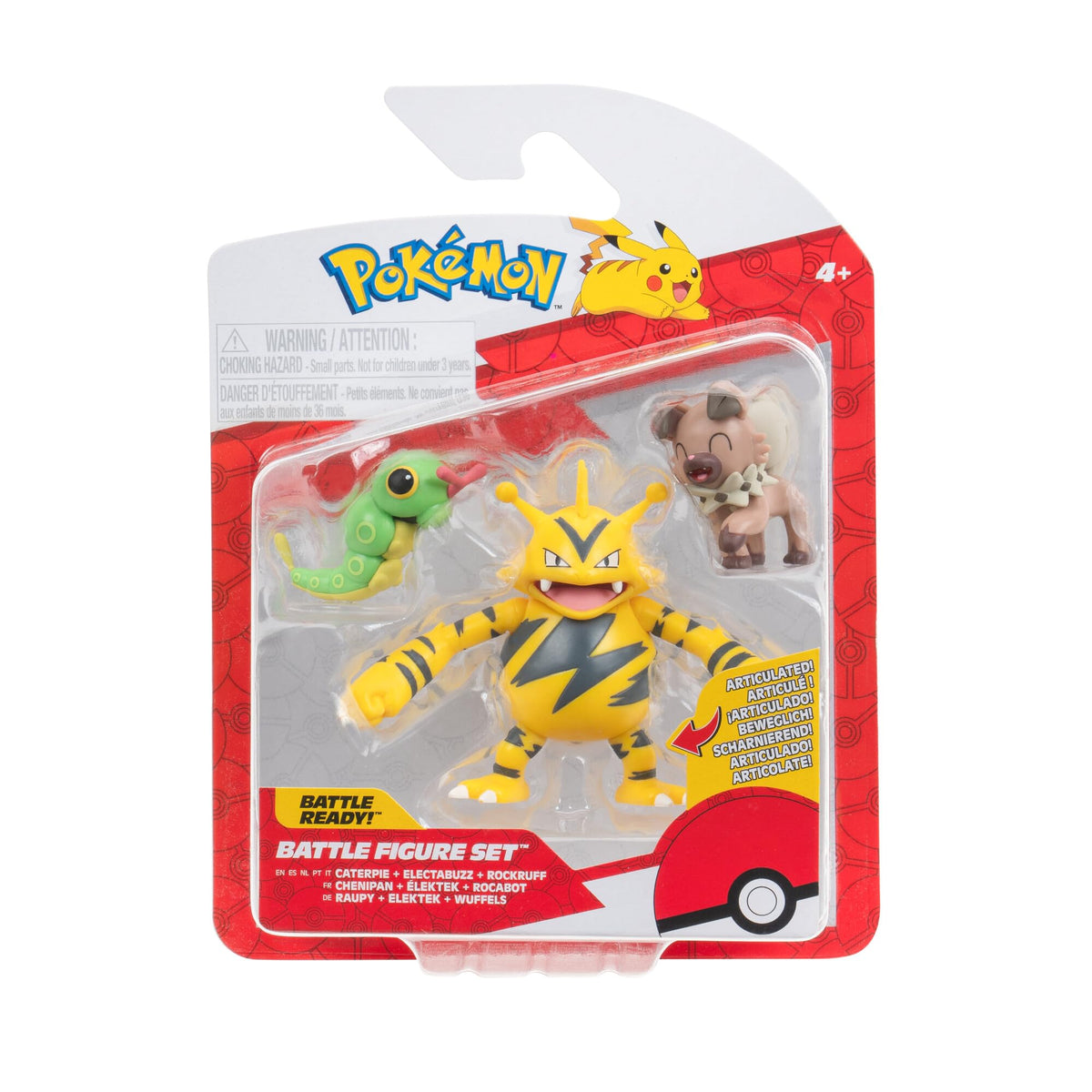 Pokemon PKW3892 Raupy figure ready for display and imaginative play.