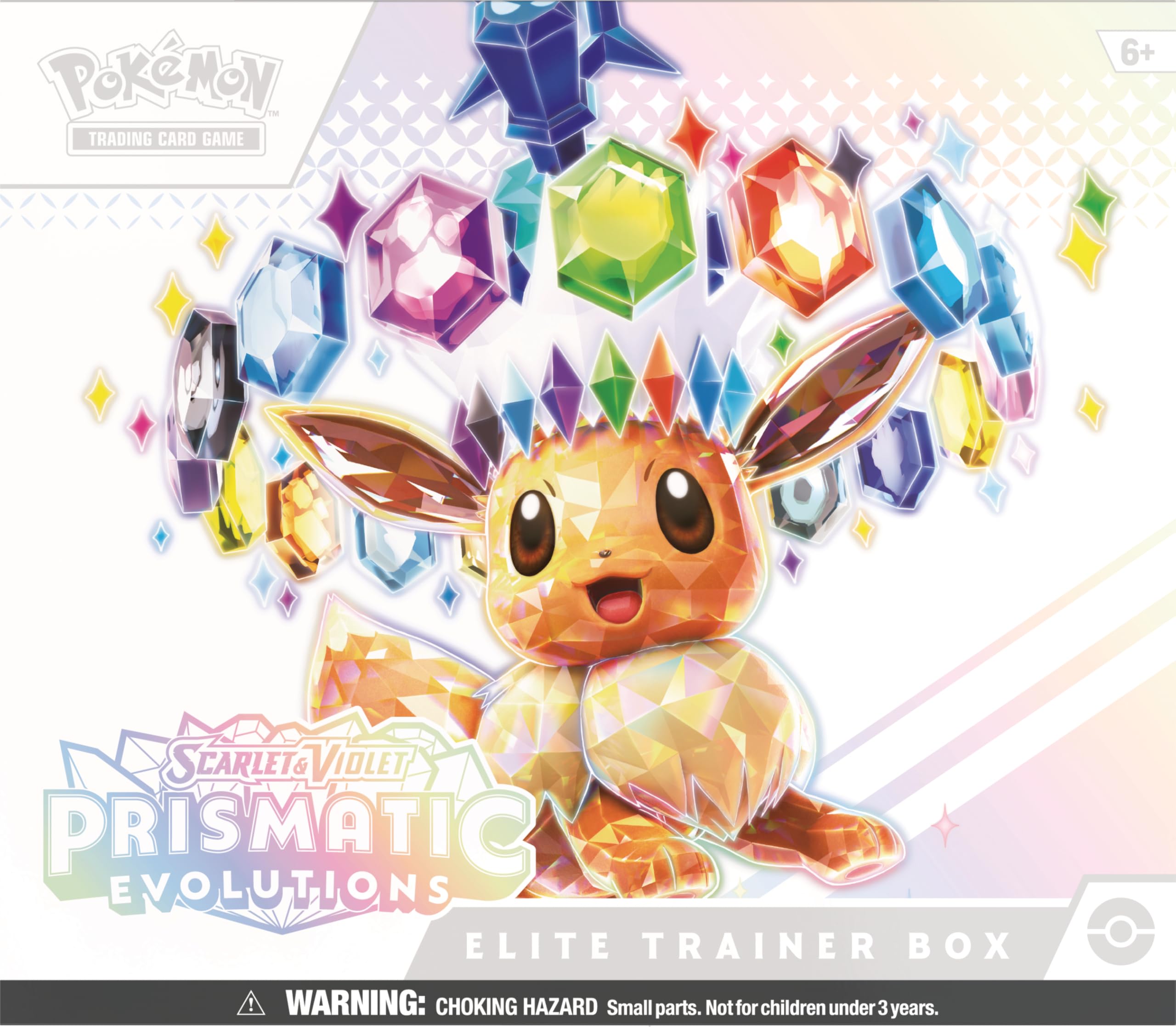 Pokémon Prismatic Evolutions ETB booster packs ready for gameplay and collection.