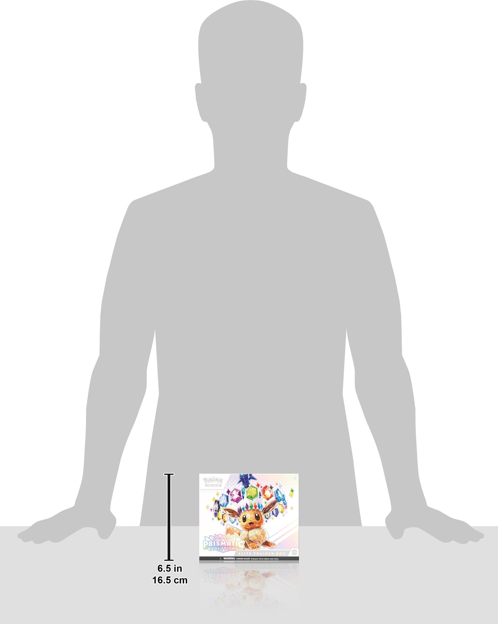 Pokémon Prismatic Evolutions ETB collector box with dividers keeps cards organized.
