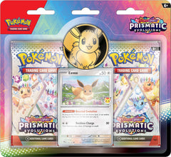 Pokemon Prismatic Evolutions Eevee foil card with Pokemon Day 2025 logo for display and collection