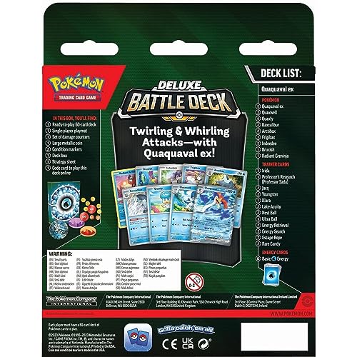 Pokémon Quaquaval Deluxe trainer cards, supports flexible deck-building options.