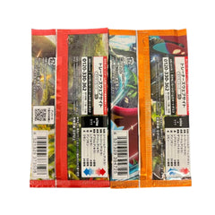 Pokémon random japanese booster pack 4 interior cards display, ideal for hobbyists organizing collections.