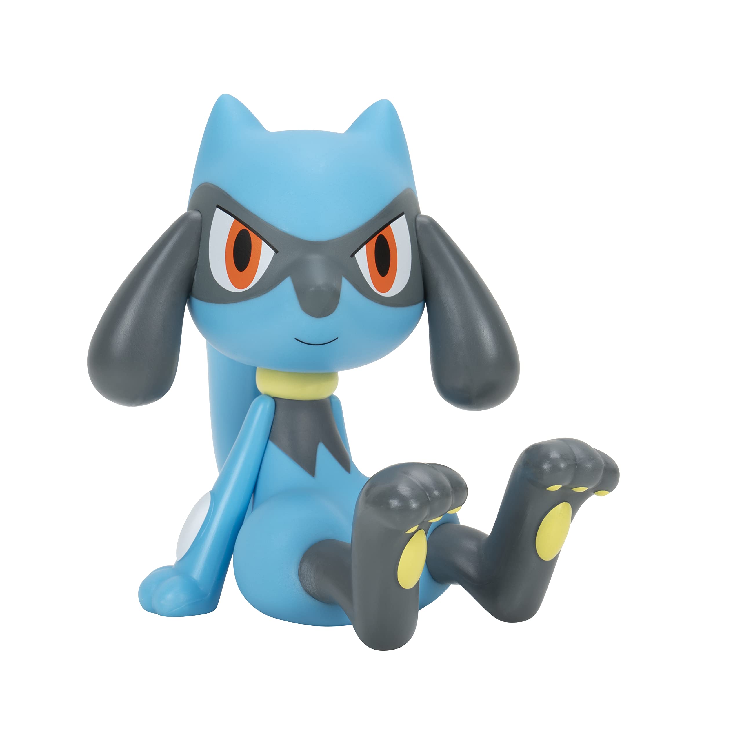 Pokémon Riolu 10cm figure side view, ideal for shelf display.
