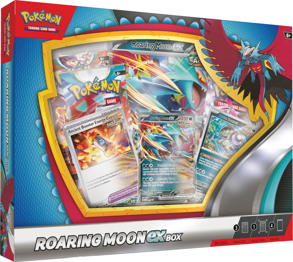 Pokémon Roaring Moon ex foil promo card; ideal for collection and deck-building.