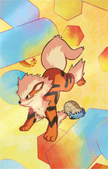 Pokémon Scarlet & Violet 151 mini tin art card featuring Arcanine artwork.