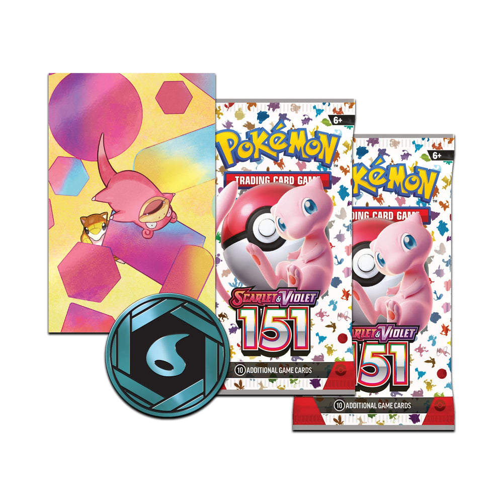 Pokémon 151 mini tin coin with Water Energy symbol for collection and play