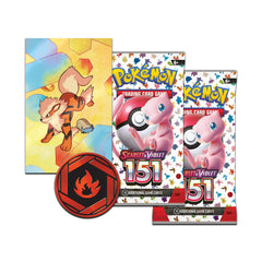 Pokémon Scarlet & Violet 151 mini tin coin with Fire Energy, great for gameplay.