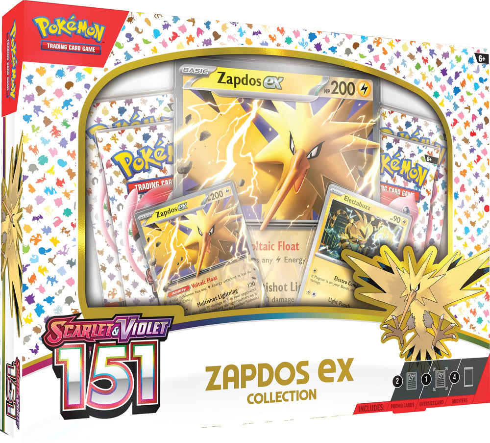 Pokemon Zapdos ex foil promo card from Scarlet & Violet 151, ideal for competitive gameplay.