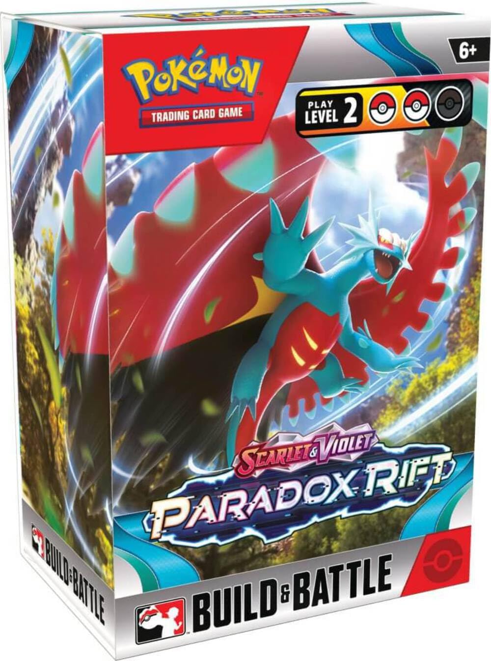 Pokémon Scarlet & Violet 4 Paradox Rift booster back view with promos, ideal for building battles
