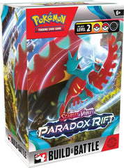 Pokémon Scarlet & Violet 4 Paradox Rift booster back view with promos, ideal for building battles