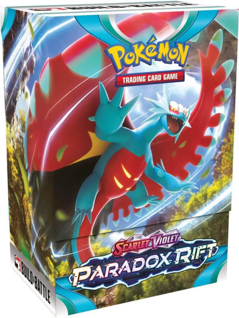 Pokémon Scarlet & Violet 4 Paradox Rift booster front view showcases four packs for collection expansion