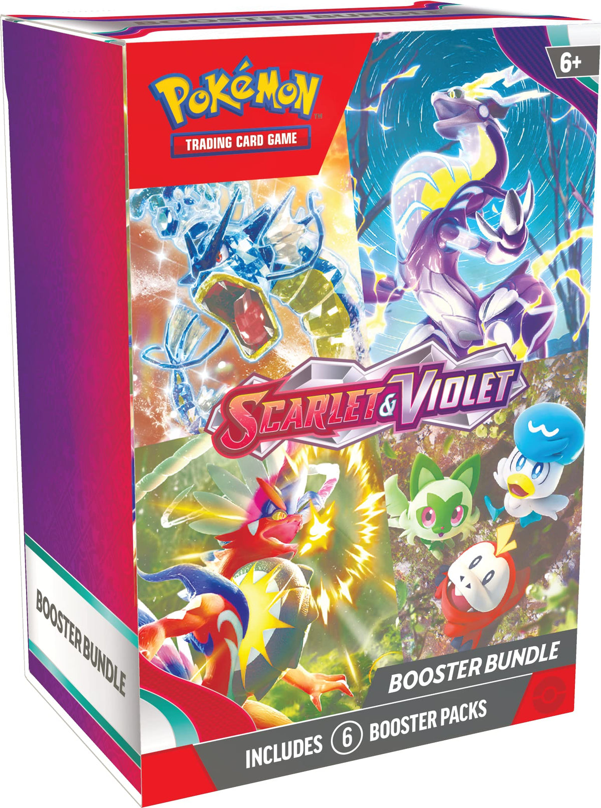 Pokemon Scarlet & Violet booster bundle pack showing six packs for expanding your collection.
