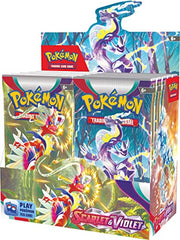 Pokémon TCG Scarlet & Violet display setup for collection display and easy access to packs.