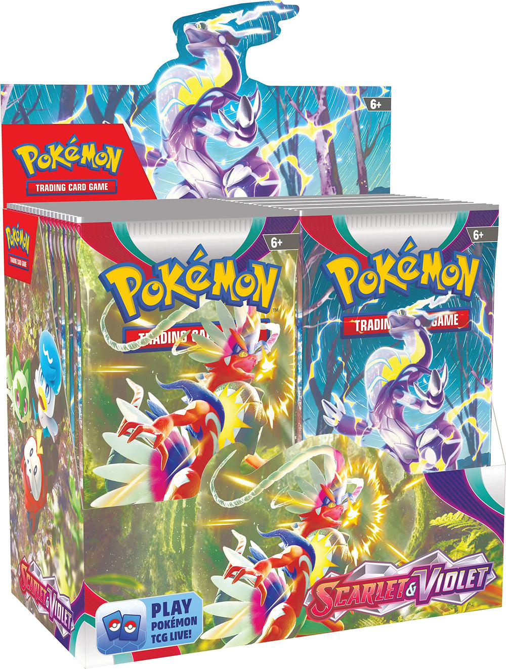 Pokémon TCG Scarlet & Violet booster display box front view for collection expansion.