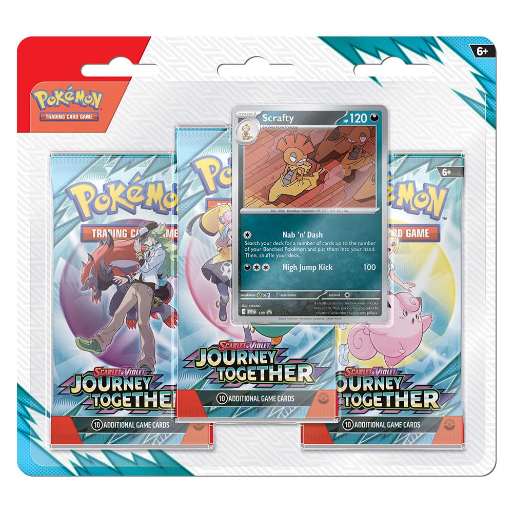 Pokémon Journey Together blister with triple booster packs for exciting pulls.