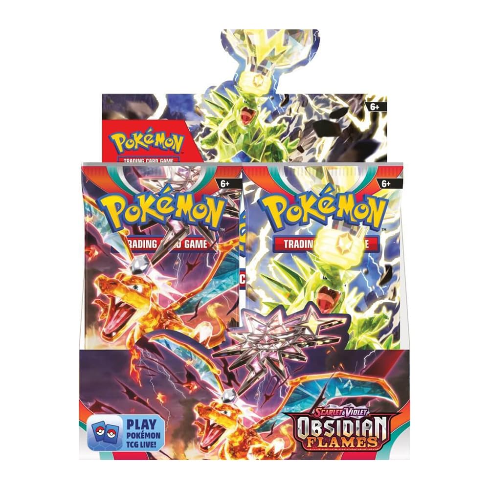 Pokémon Scarlet & Violet Obsidian Flames booster box front view boosts collector anticipation