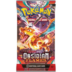 Pokémon Scarlet & Violet Obsidian Flames box opened with packs ready for pulls