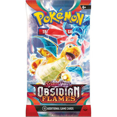 Pokémon Scarlet & Violet Obsidian Flames pack art featuring Charizard ex enhances display