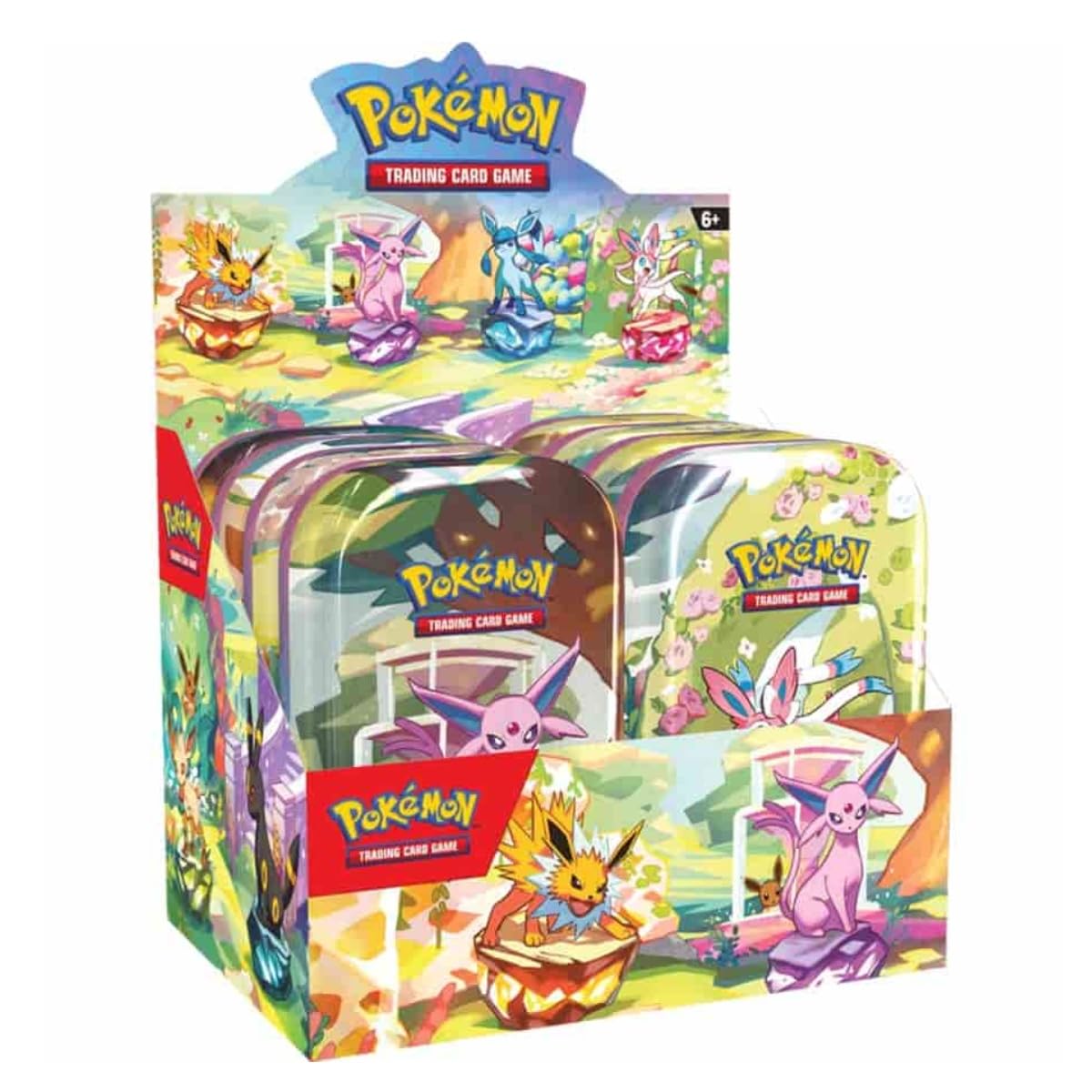 Pokemon Scarlet & Violet mini tin display with two booster packs for quick games.