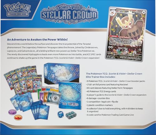 Pokemon Stellar Crown 65 sleeves designed for protection and smooth handling.
