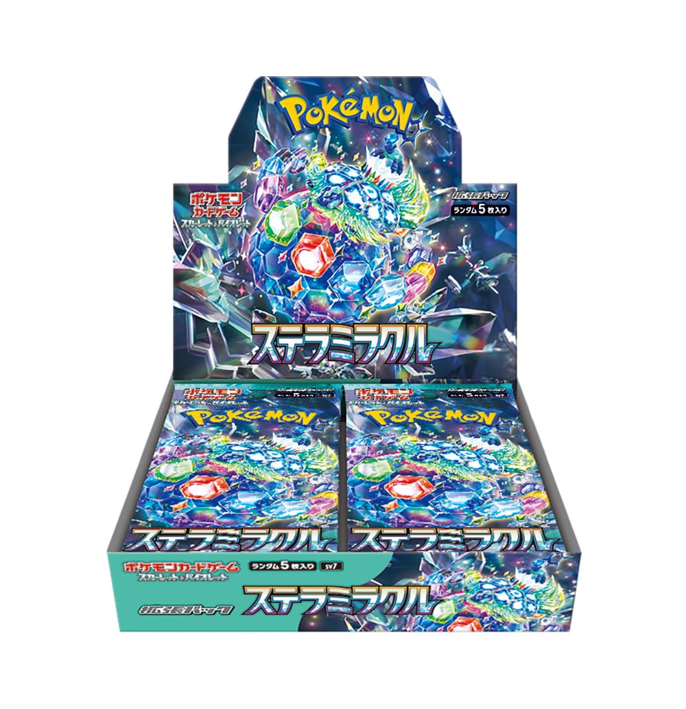 Pokémon Scarlet & Violet Stellar Miracle booster box cover with Terrapagos Stellar form artwork