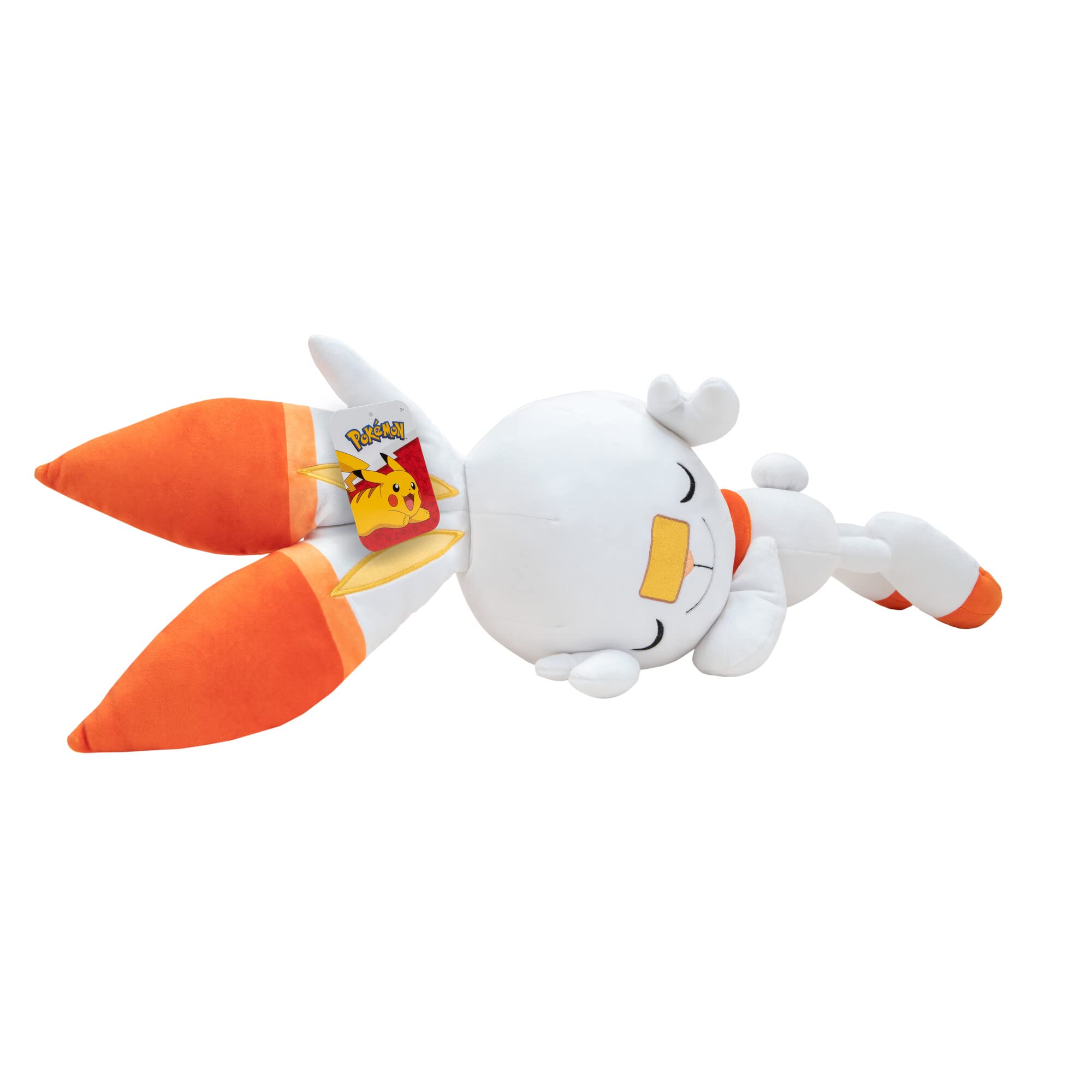 Pokemon Scorbunny 18in sleeping plush offers cozy snuggles and soft fabric for bedtime comfort