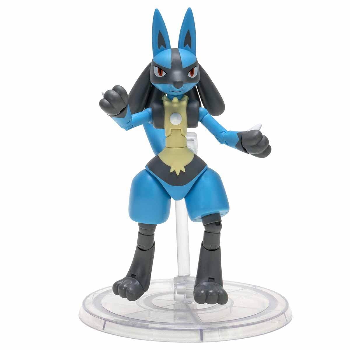 Pokemon Lucario 6-inch figure shows over 15 joints for versatile action poses.